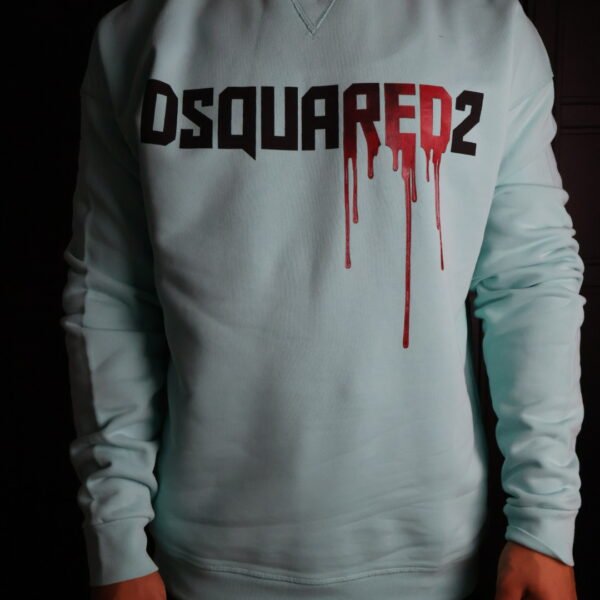 Majica Dsquared2 dugi rukavi svijetlo plava