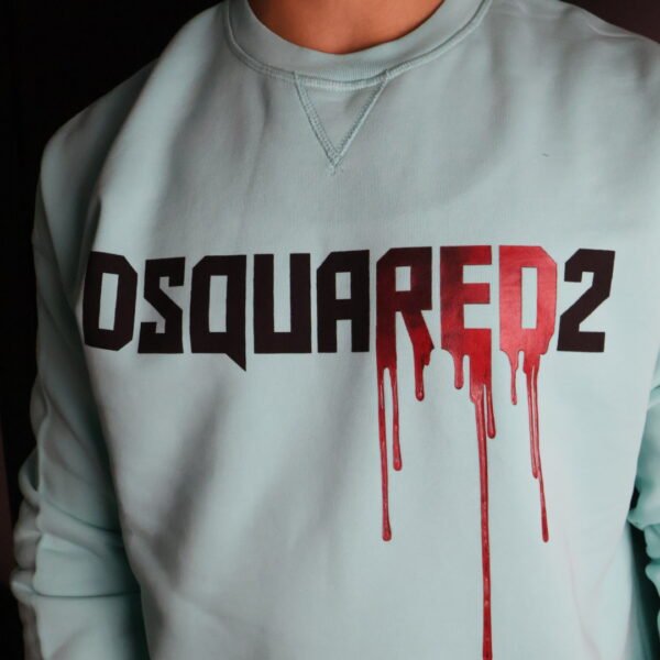 Majica Dsquared2 dugi rukavi svijetlo plava