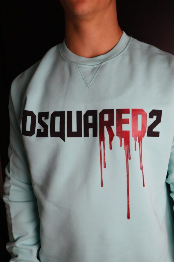 Majica Dsquared2 dugi rukavi svijetlo plava - Slika 3