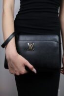 Louis Vuitton Calfskin Lock Me Zippy - Black