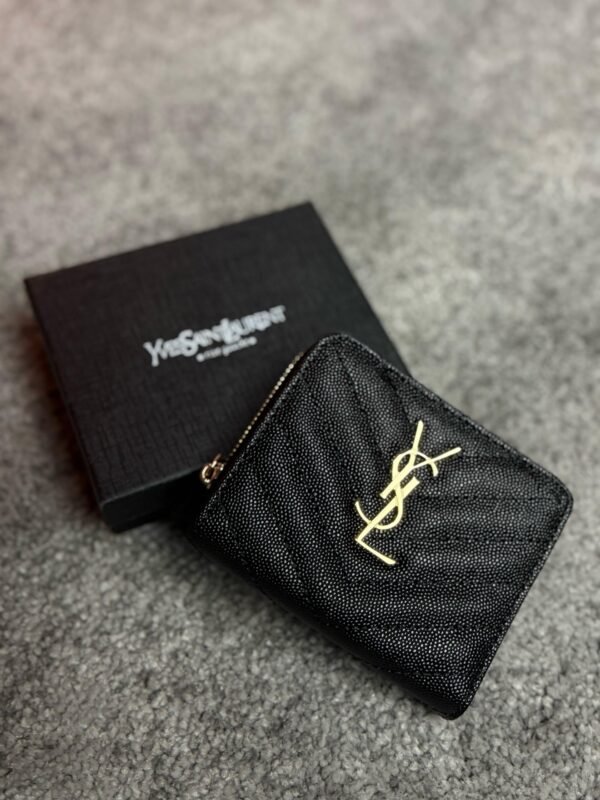 SAINT LAURENT – Cassandre matelassé compact wallet - Slika 3