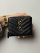 SAINT LAURENT – Cassandre matelassé compact wallet