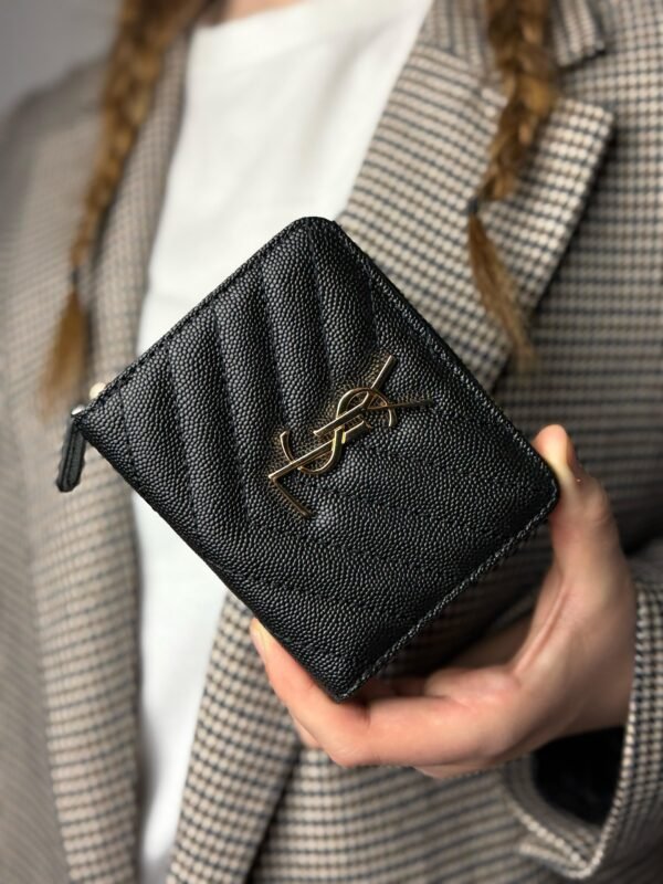 SAINT LAURENT – Cassandre matelassé compact wallet - Slika 4