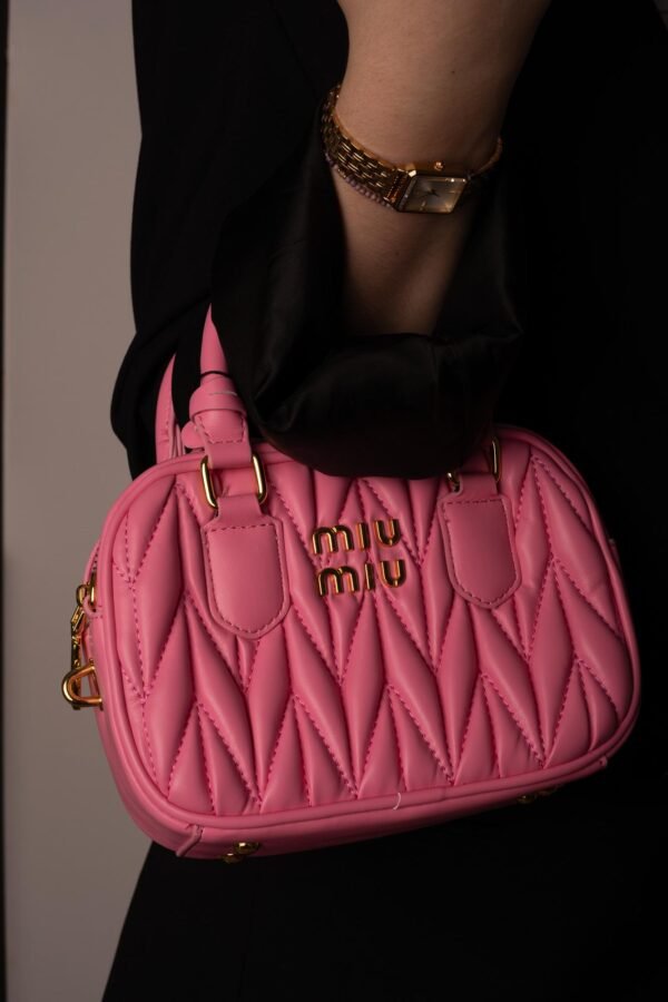 Arcadie leather handbag Miu Miu Pink - Slika 3