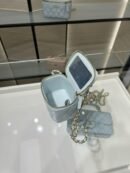 Chanel Mini Top Handle Vanity With Chain Light Blue Lambskin Gold Hard