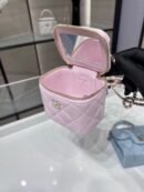 Chanel Mini Top Handle Vanity With Chain Light Pink Lambskin Gold Hard