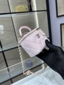 Chanel Mini Top Handle Vanity With Chain Light Pink Lambskin Gold Hard