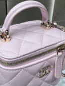 Chanel Mini Top Handle Vanity With Chain Light Pink Lambskin Gold Hard