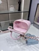 Chanel Mini Top Handle Vanity With Chain Light Pink Lambskin Gold Hard