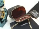 Chanel Mini Metal Vanity With Chain Black Lambskin Aged Gold Hard