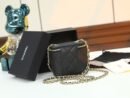Chanel Mini Metal Vanity With Chain Black Lambskin Aged Gold Hard