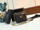 Chanel Mini Metal Vanity With Chain Black Lambskin Aged Gold Hard