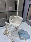 Chanel Mini With Chain white Lambskin Gold Hard