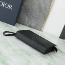 Christian Dior A5 Triangle Pouch D Gravity Leather Black