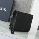 Christian Dior A5 Triangle Pouch D Gravity Leather Black