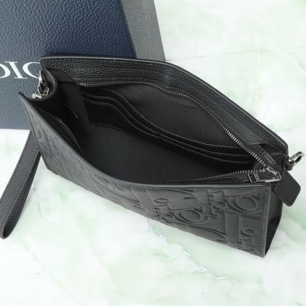 Christian Dior A5 Triangle Pouch D Gravity Leather Black - Slika 9