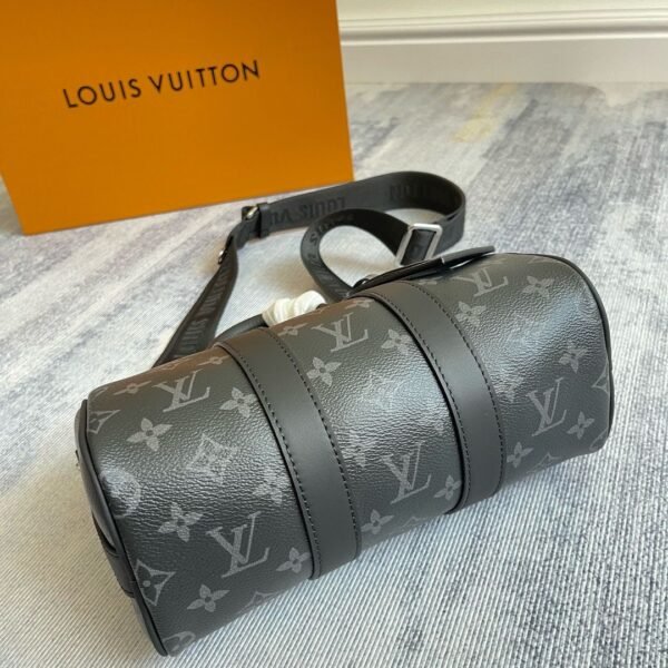 Louis Vuitton black grey leather bag - Slika 2