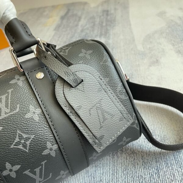 Louis Vuitton black grey leather bag - Slika 5