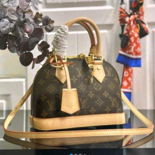 Louis Vuitton beige brown leather bag
