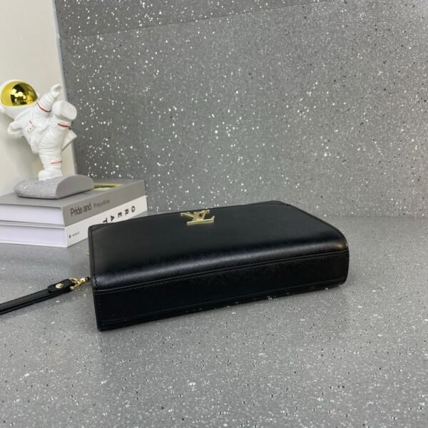 Louis Vuitton Calfskin Lock Me Zippy - Black