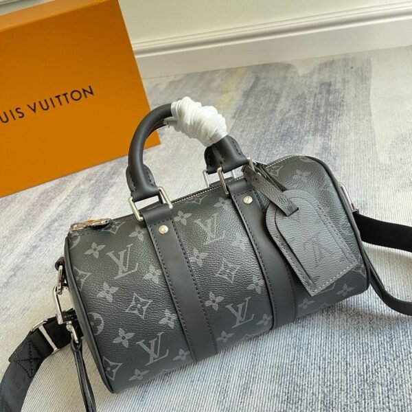Louis Vuitton black grey leather bag - Slika 7