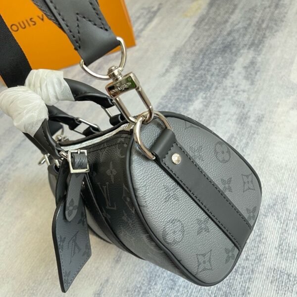 Louis Vuitton black grey leather bag - Slika 9