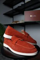 Loro Piana Summer Charms Walk Loafer Orange