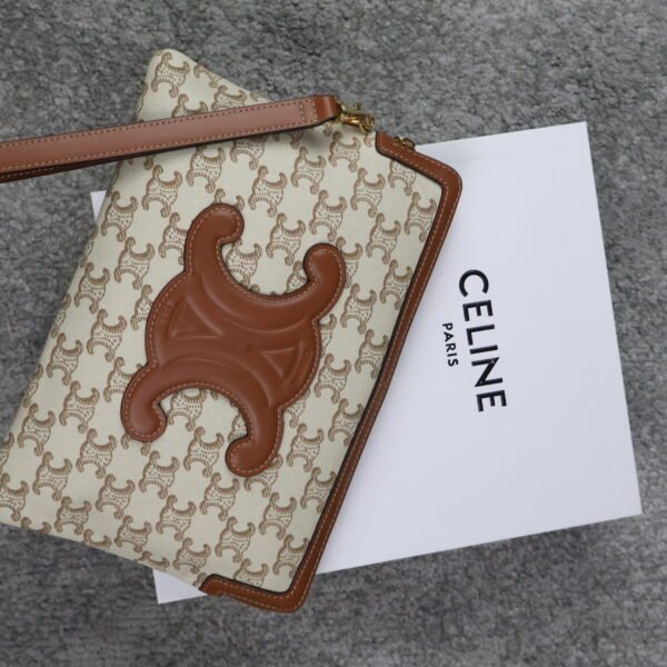 Celine Triomphe Clutch Beige