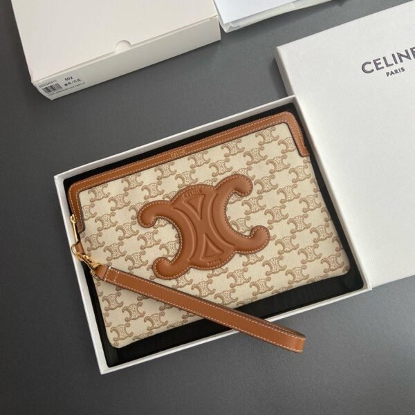 Celine Triomphe Clutch Beige