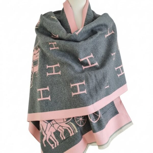 Hermes Šal Grey/Pink