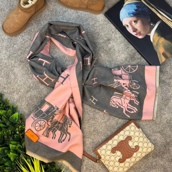 Hermes Šal Grey/Pink