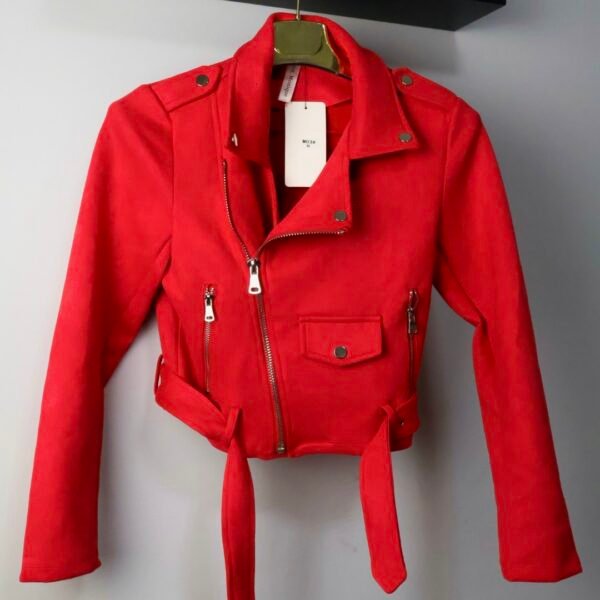 C'est Monique biker jakna Suedette Red