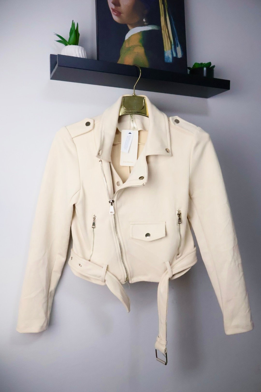 C'est Monique biker jakna Suedette White - Slika 2