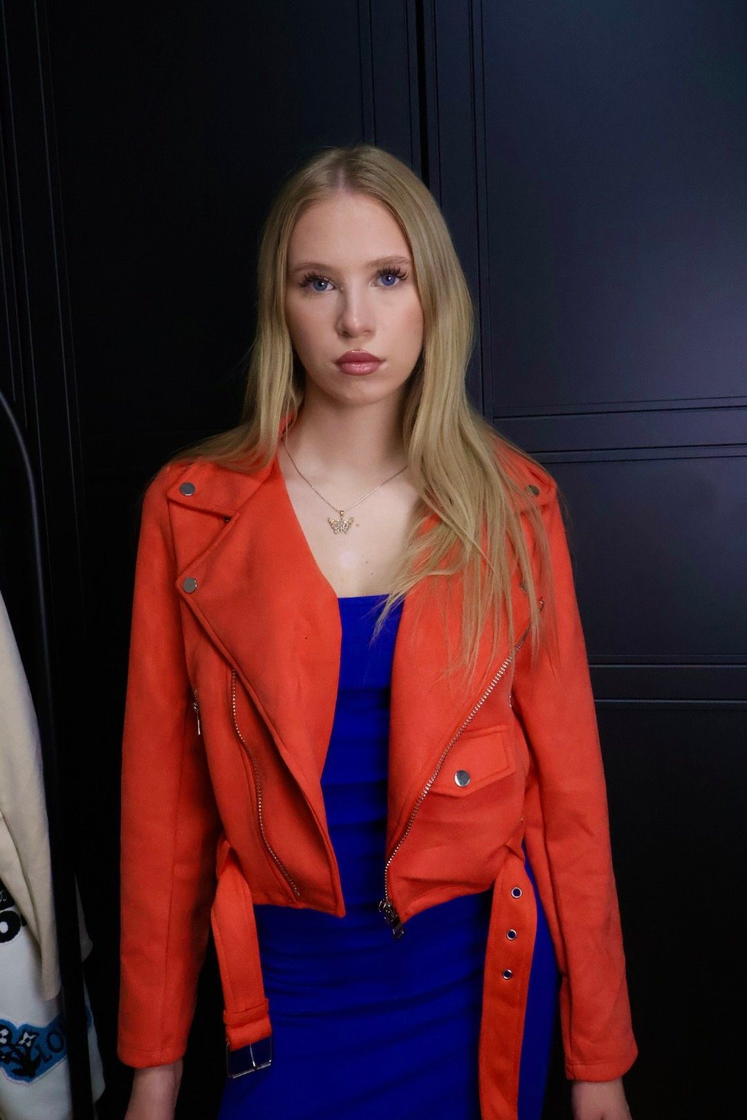 C'est Monique biker jakna Suedette Orange - Slika 4