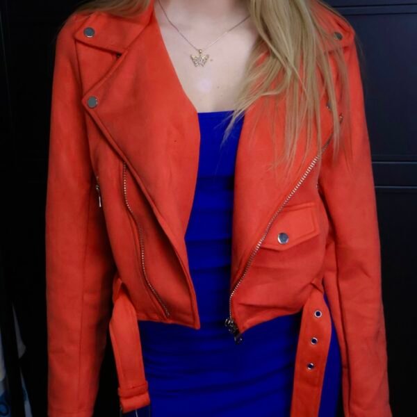 C'est Monique biker jakna Suedette Orange