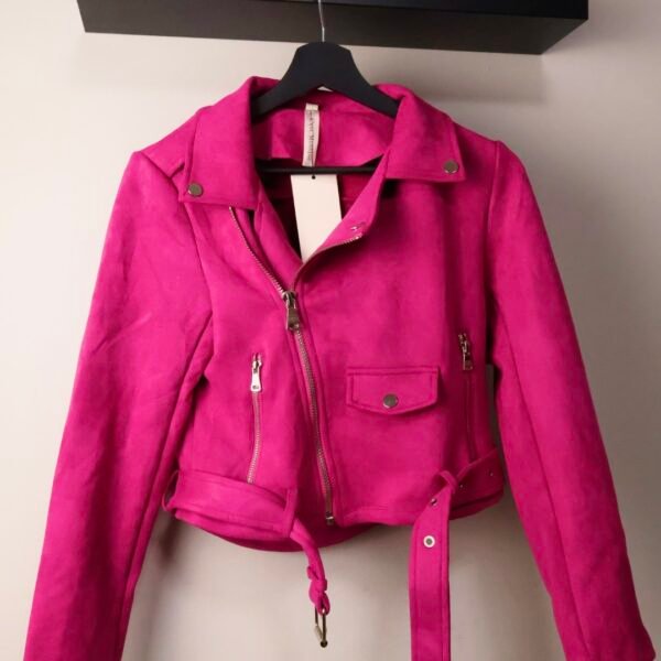 C'est Monique biker jakna Suedette Hot Pink