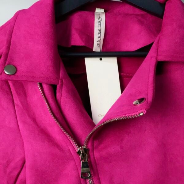 C'est Monique biker jakna Suedette Hot Pink
