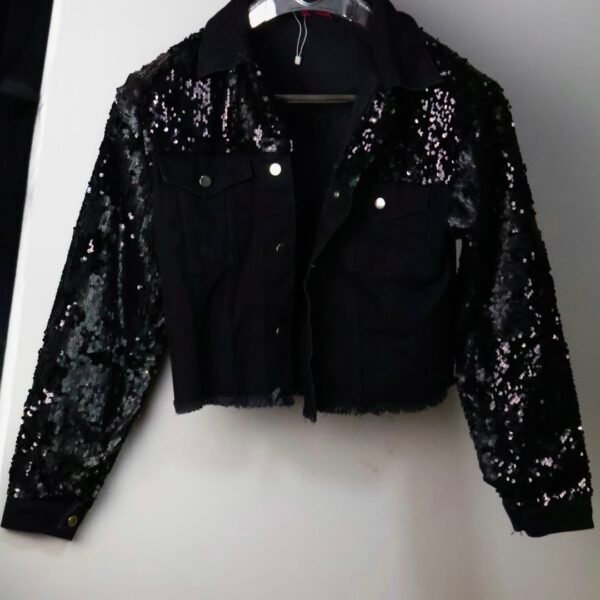 Denim Jakna Black Paillette