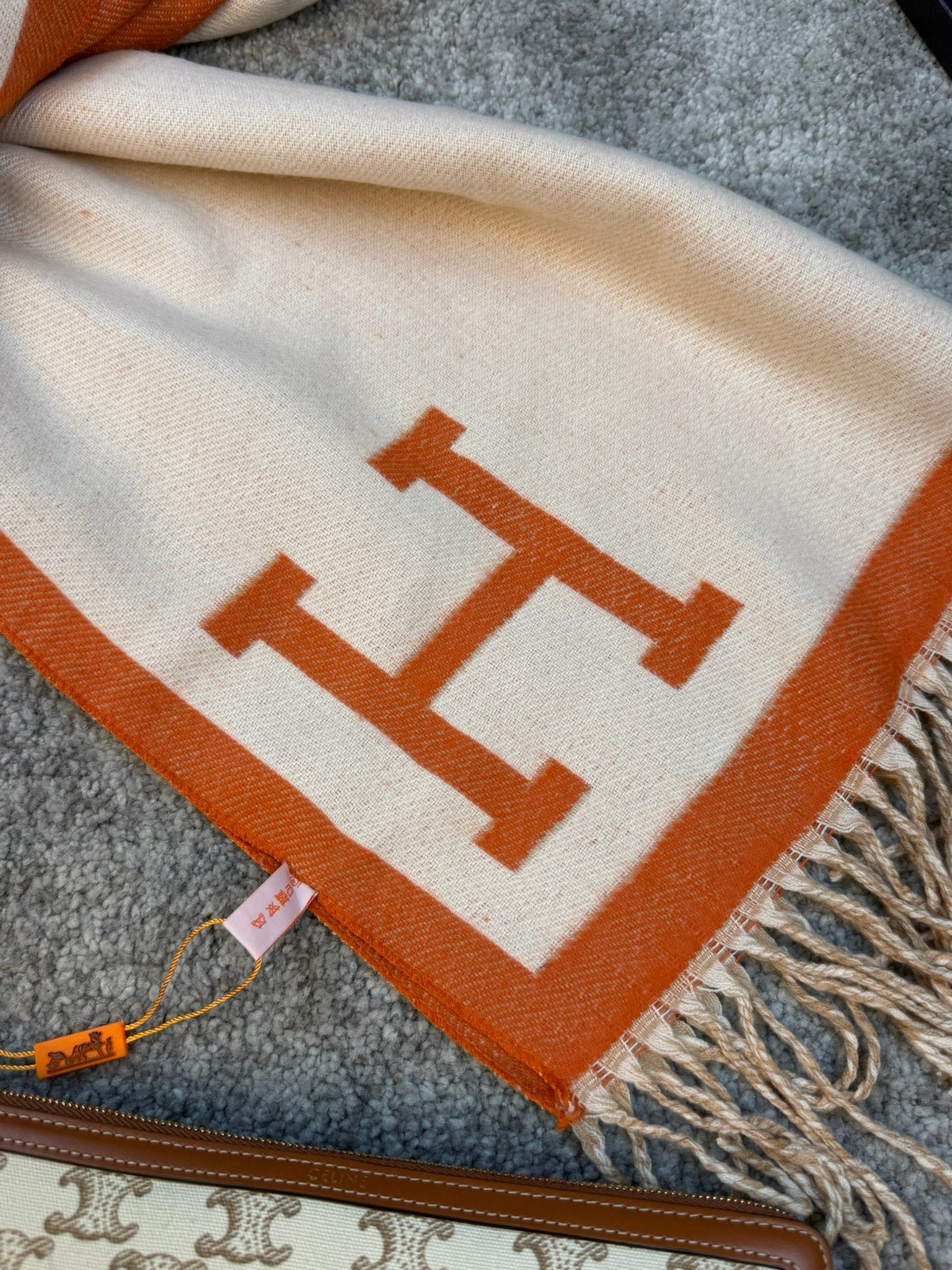 Hermes Šal Orange/White - Slika 4