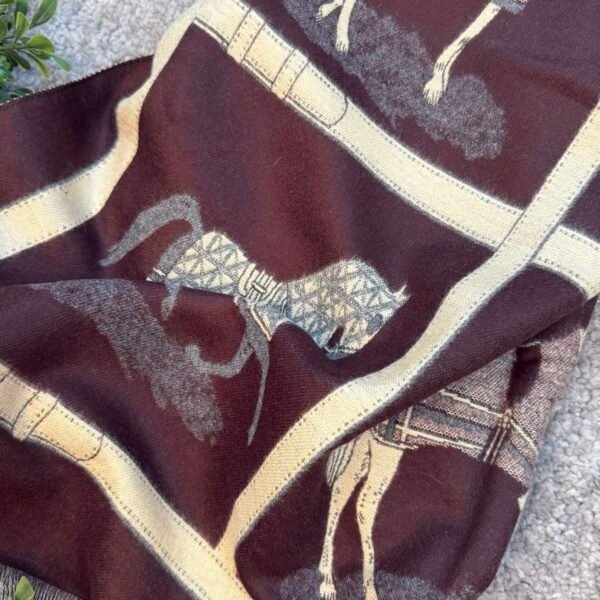 Hermes Šal Bordeaux/White