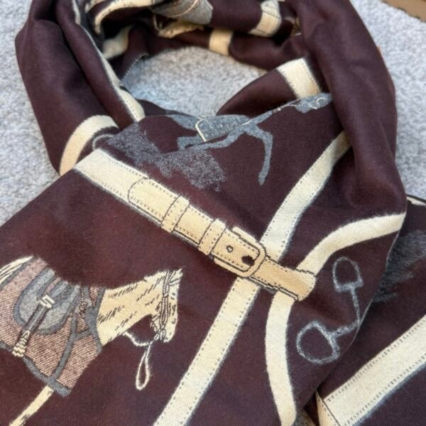 Hermes Šal Bordeaux/White