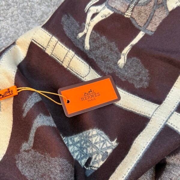 Hermes Šal Bordeaux/White