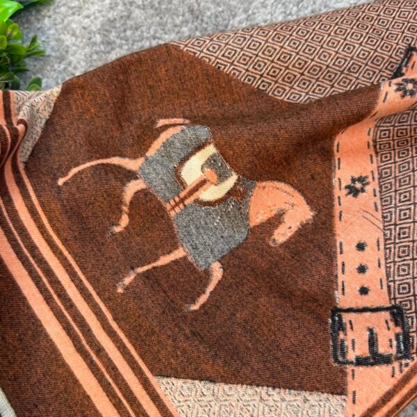 Hermes Šal Orange/Brown/Beige