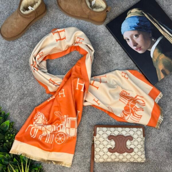 Hermes Šal Orange/Beige