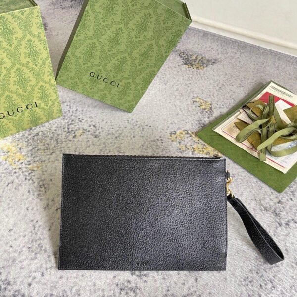 Gucci Animalier Bee Clutch Black Leather