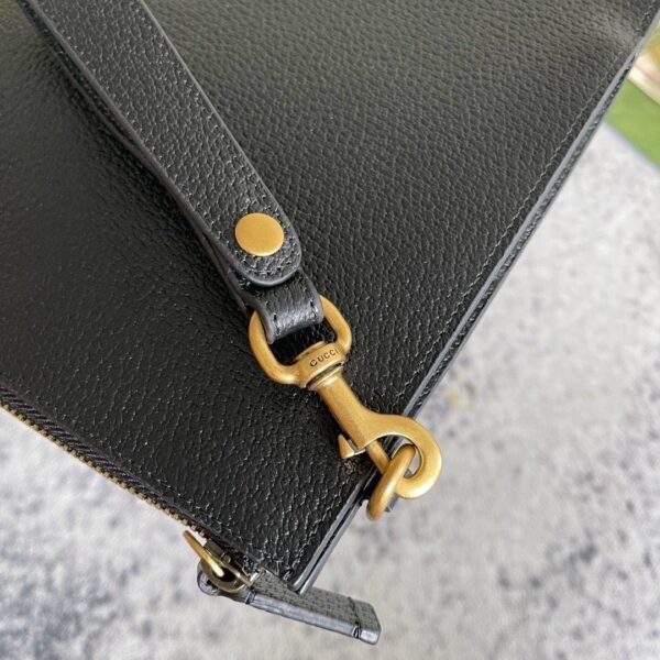 Gucci Animalier Bee Clutch Black Leather