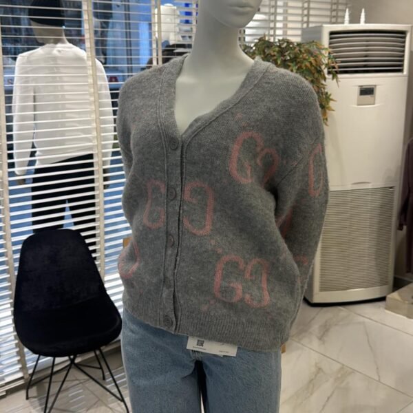 Gucci Logo Cardigan Sweater "Gray"