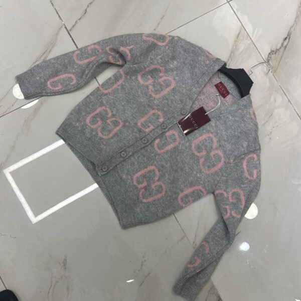 Gucci Logo Cardigan Sweater "Gray"