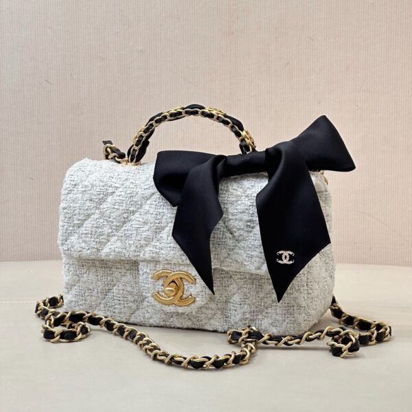 CHANEL Mini Flap Bag White & Black