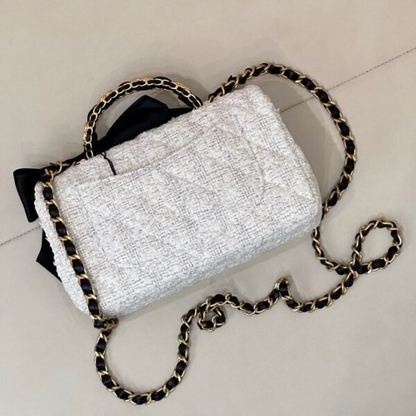 CHANEL Mini Flap Bag White & Black